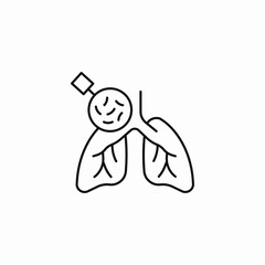 bacteria infected lungs icon sign vector