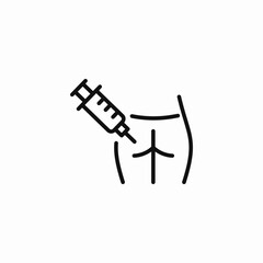 injection into buttocks icon sign vector