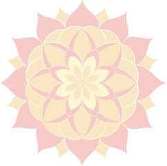 soft pastel pink and pale yellow mandala design