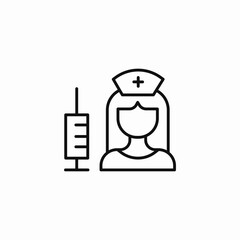 nurse with a syringe icon sign vector