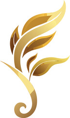 stylized gilded plant scroll glowing petals flowing