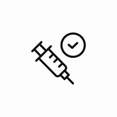syringe with checkmark icon sign vector © Hasanagha