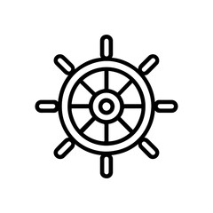 Obraz premium Line icon steering wheel vector on white background Vector line icon on white background