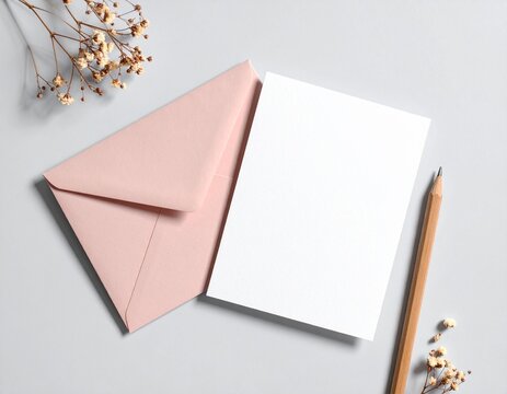 Blank Card  Envelope Mockup (AI Generated)