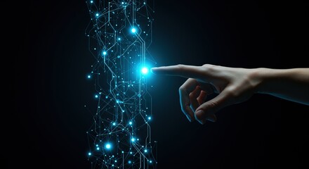 Innovative Connection A Digital Network Touch Illustrating the Dawn of a New Technological Era