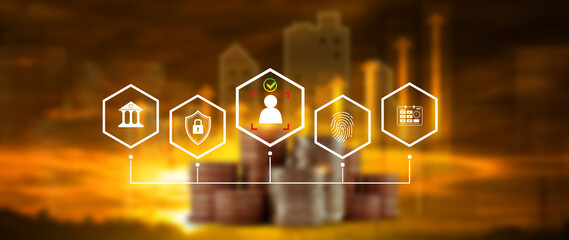 KYC, verification concept, KYC Know Your Customer Technology. Business verifying identity clients, Client authentication access personal financial data, digital technology against digital cyber crime.