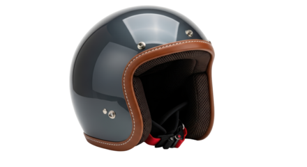 Isolated gray motorcycle helmet