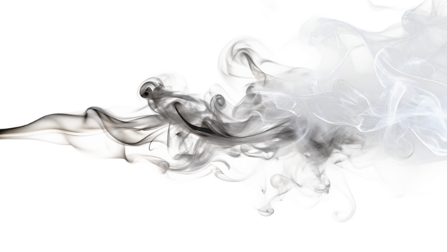 Abstract swirls of dark and light smoke isolated on a transparent background - Powered by Adobe