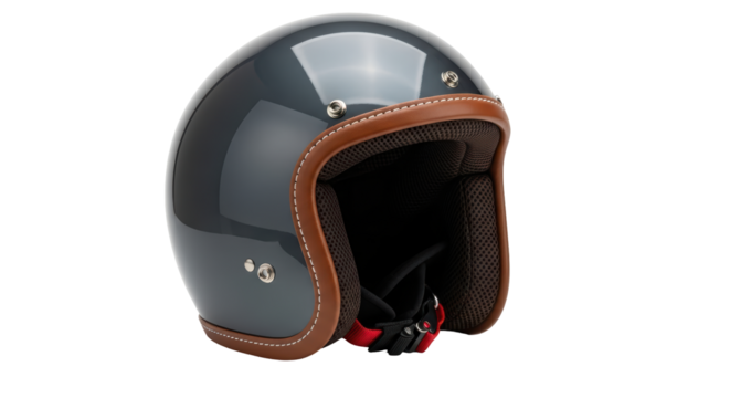 Isolated gray motorcycle helmet