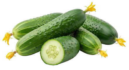 Isolated Pile of Cucumbers