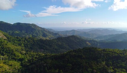 Lush mountain range view
