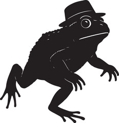 American toad running with energetic mood silhouette vector illustration