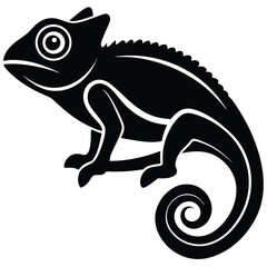 Naklejka premium Chameleon Silhouette
