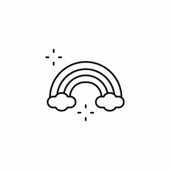 Obraz premium sparkling rainbow clouds icon sign vector