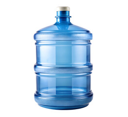 Large Blue Plastic Water Bottle for Cooler on Transparent Background