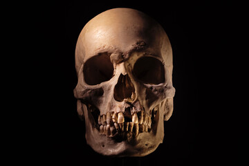 skull on black background