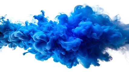 Obraz premium Abstract blue smoke cloud swirling in water, isolated on transparent background