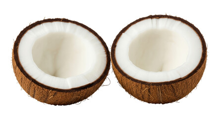Isolated Coconut Halves