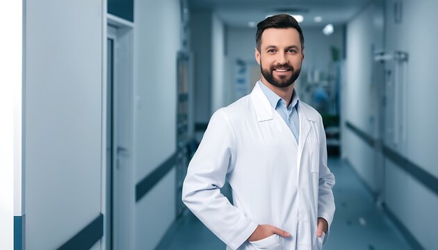 Compassionate Doctor Ready to Provide Healthcare and Support to Patients in Need, promoting trust, reliability et medical excellence.