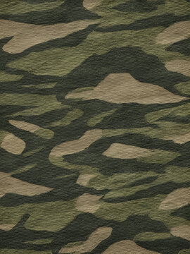 Rugged, worn, and weathered military camouflage fabric background with subtle texture and muted earthy tones, evoking a