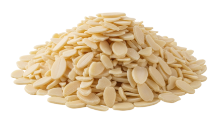 Isolated Pile of Almond Flakes