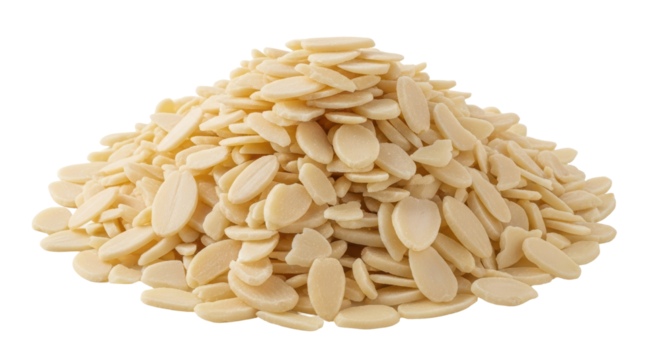 Isolated Pile of Almond Flakes