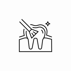 tooth cleaning brush icon sign vector