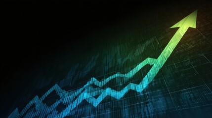 Financial Growth and Upward Trend Visualization