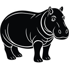 Fototapeta premium Hippopotamus Silhouette