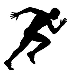 Dynamic Silhouette of a Male Sprinter in a Running Pose.