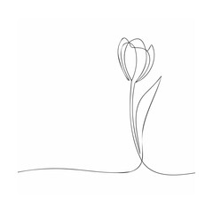 Vector Illustration Of A Tulip Flower