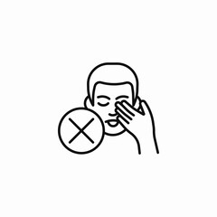 avoid touching eyes icon sign vector