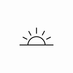 half sun with rays icon sign vector