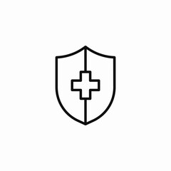medical cross shield icon sign vector