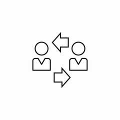 user exchange arrows icon sign vector