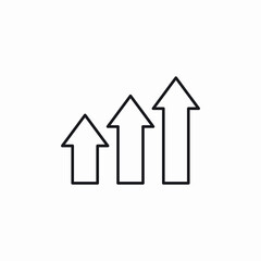bar arrows rising graph icon sign vector