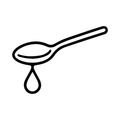 Line icon spoon with a drop of honey vector on white background
Vector line icon on white background