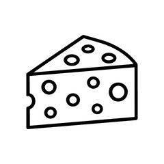Line icon piece of cheese vector on white background
Vector line icon on white background