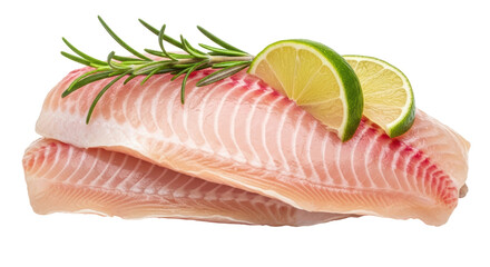 Isolated Fillet with Lime and Rosemary