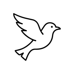 Line icon bird in flight vector on white background
Vector line icon on white background