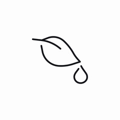 leaf water drop icon sign vector