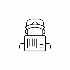 delivery man barcode icon sign vector