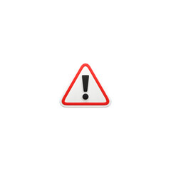 Red Triangle Warning Sign PNG &ndash; 3D Exclamation Mark Safety Icon &ndash; Isolated on Transparent Background PNG for Alerts & Caution Graphics