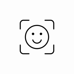 smiling face scan icon sign vector
