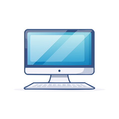 Fototapeta premium Modern Computer Desktop with Keyboard Technology Digital Device Illustration