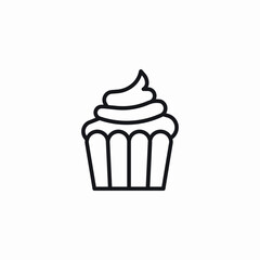 sweet cupcake icon sign vector