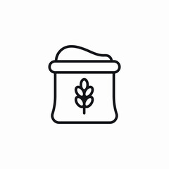 wheat flour bag icon sign vector