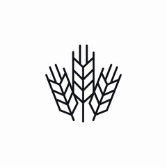 wheat plant icon sign vector