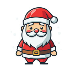 Santa Claus Mascot Character Cartoon Illustration Festive Red and White Costume