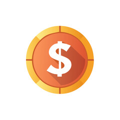 Fototapeta premium Illustration of a Gold Colored Coin with a White Dollar Sign on a Gradient Background
